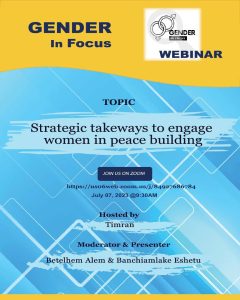 TIMRAN hosted a Zoom meeting to discuss the strategic takeaways to engage women in peacebuilding