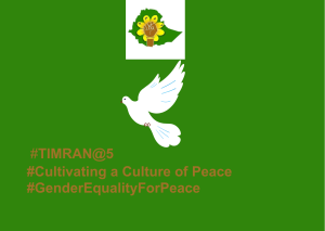 Gender Equality for Peace-International Day of Peace