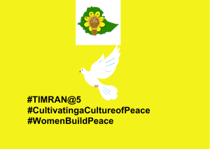 Women Build Peace-International Day of Peace                                          #TIMRAN@5