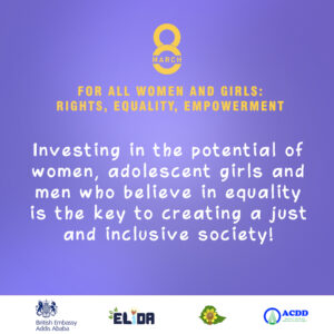 Investing in the potential of women, adolescent girls and men who believe in equality is the key to creating a just and inclusive society!