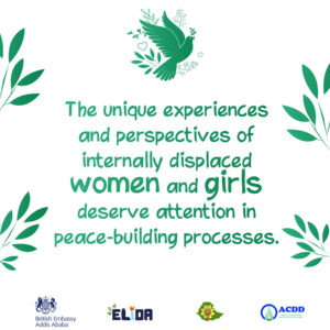 The unique experiences and perspectives of internally displaced women and girls deserve attention in peace-building processes!